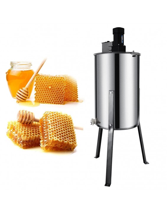 Happybuy Honey Extractor Bee Honey Extractor Electric Honeycomb Spinner 2 Two Frame Stainless Steel Beekeeping Accessory (2 Frame Electric Honey Extractor)