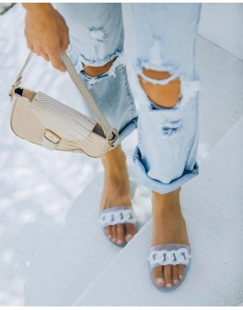 Confidence Chain Link Sandal - Clear