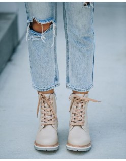 Paula Faux Leather Lace Up Boot