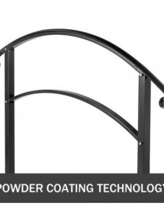 3ft Adjustable Iron Handrail Black Fits 2 Or 3 Steps Handrail Concrete Decor