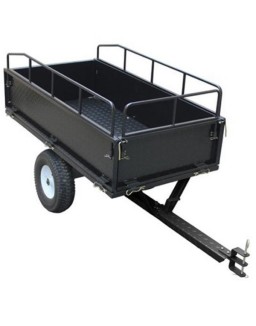 YTL International 219829 17 cu ft. Heavy Duty Diamond Plate Steel Dump Cart