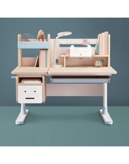 Premium Wooden Adjustable Height Kids Desk With Storage And Chair Set
