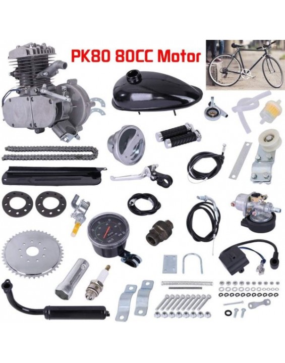 POQOQ-PK80-80cc-Bicycle-Engine-2Stroke-Gas-Motorized-Bike-Motor-Kit-with-Speedoemter-Black