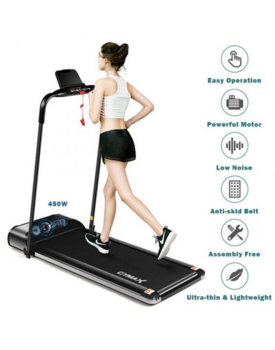 Ultra-thin Electric Folding Motorized Treadmill with LCD Monitor Low Noise